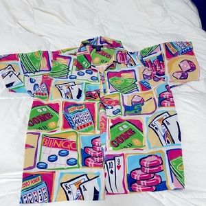 Vegas theme button up shirt